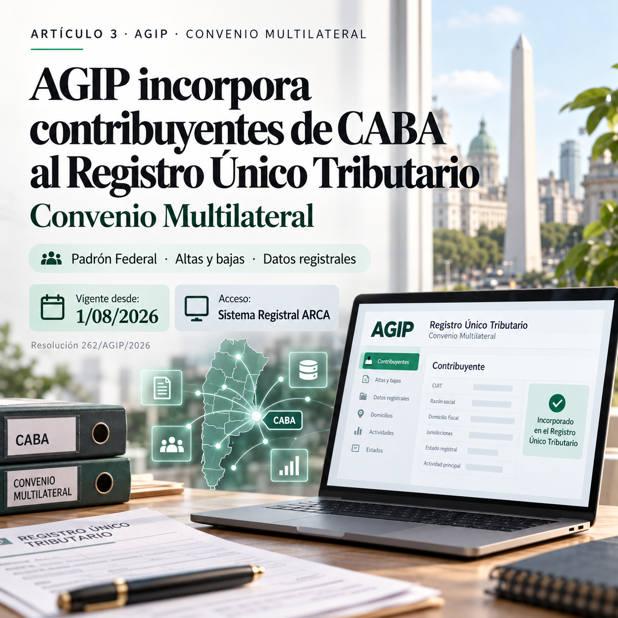 AGIP incorpora a contribuyentes de Convenio Multilateral al Registro Único Tributario