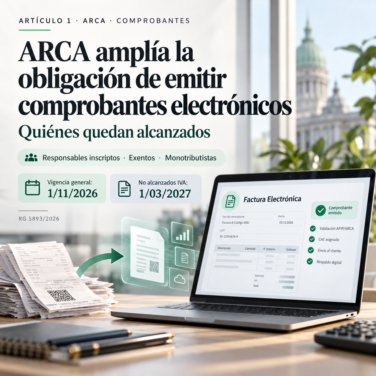 ARCA amplía la obligación de emitir comprobantes electrónicos